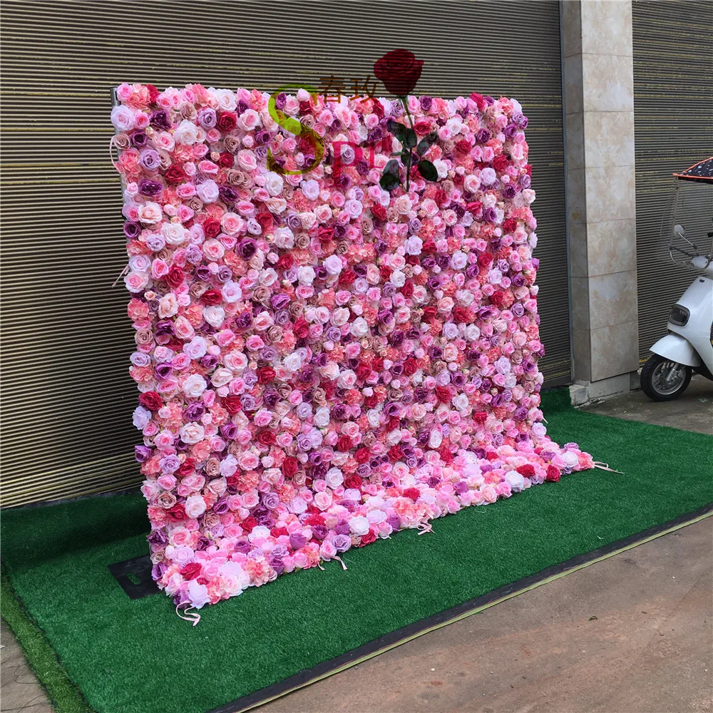 

SPR Customized artificial rose flowers wall for wedding decor backdrop decoration flower back drop for wedding, White