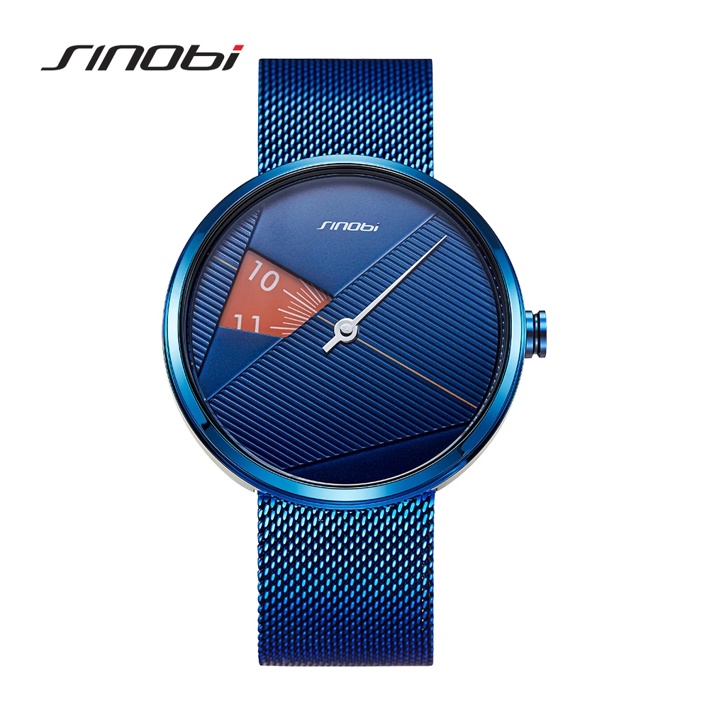 

SINOBI Creative Men's Watch Unique Design Quartz Watches Blue Watch S9801G