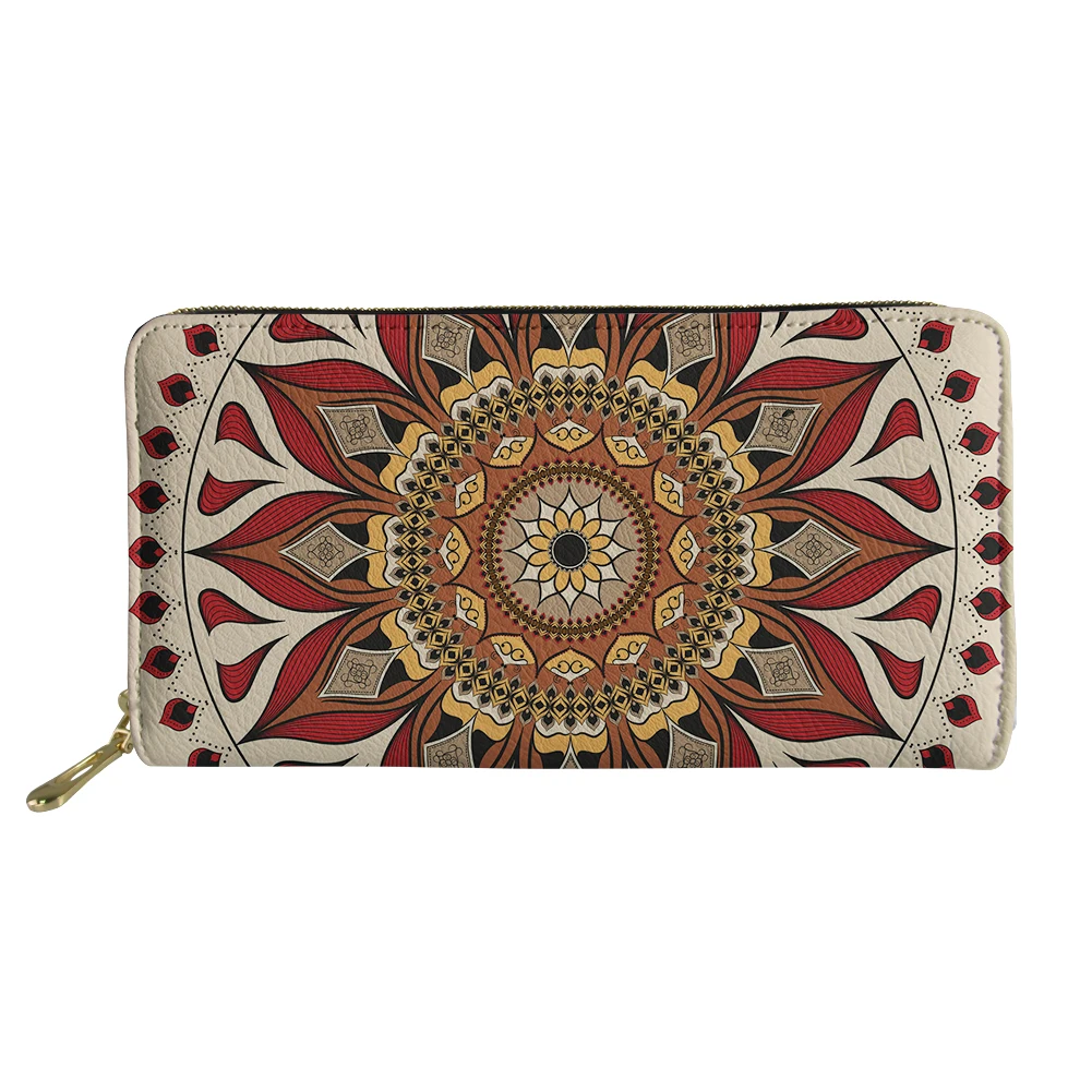 

2022 Female Wallet Pu Leather Polynesian Tribal Printed Customized Cheap Wallet Card Holder Money Credit Fashion Women Purses