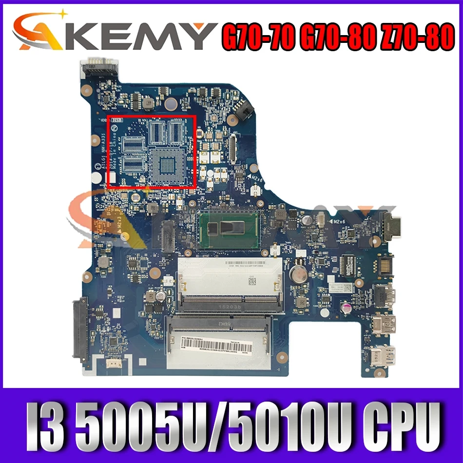 

Akemy AILG1 NM-A331 Is Suitable For G70-70 G70-80 Z70-80 Laptop Motherboard CPU I3 5005U/5010U DDR3 100% Test Work