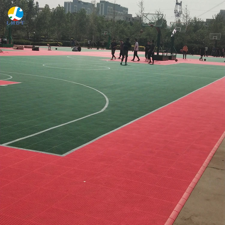

Outdoor basketball court flooring factory wholesale modified interlocking sports flooring for tennis court, 12 colors