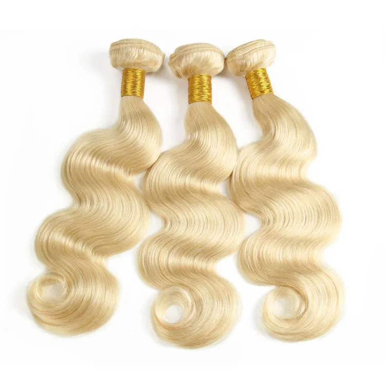 

Body Wave Virgin Human Cuticle Aligned Blonde Hair Weave Bundles 613 Remy Hair Extension Bundle with Lace Frontal and Closure