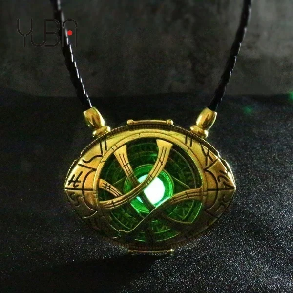 

Glow In The Dark Eye Of Agamotto Doctor Strange Same Style Necklace, Brass