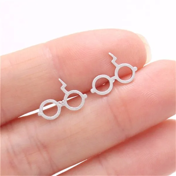 

Hot Sale Popular Harry Vintage Small Gold Silver Colors Glasses Pendant Alloy Jewelry Earrings for Women Men, Pictures