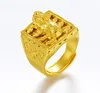LY03 lucky sand gold ring men's models gold-plated personality tide domineering pixiu ring open mouth ring