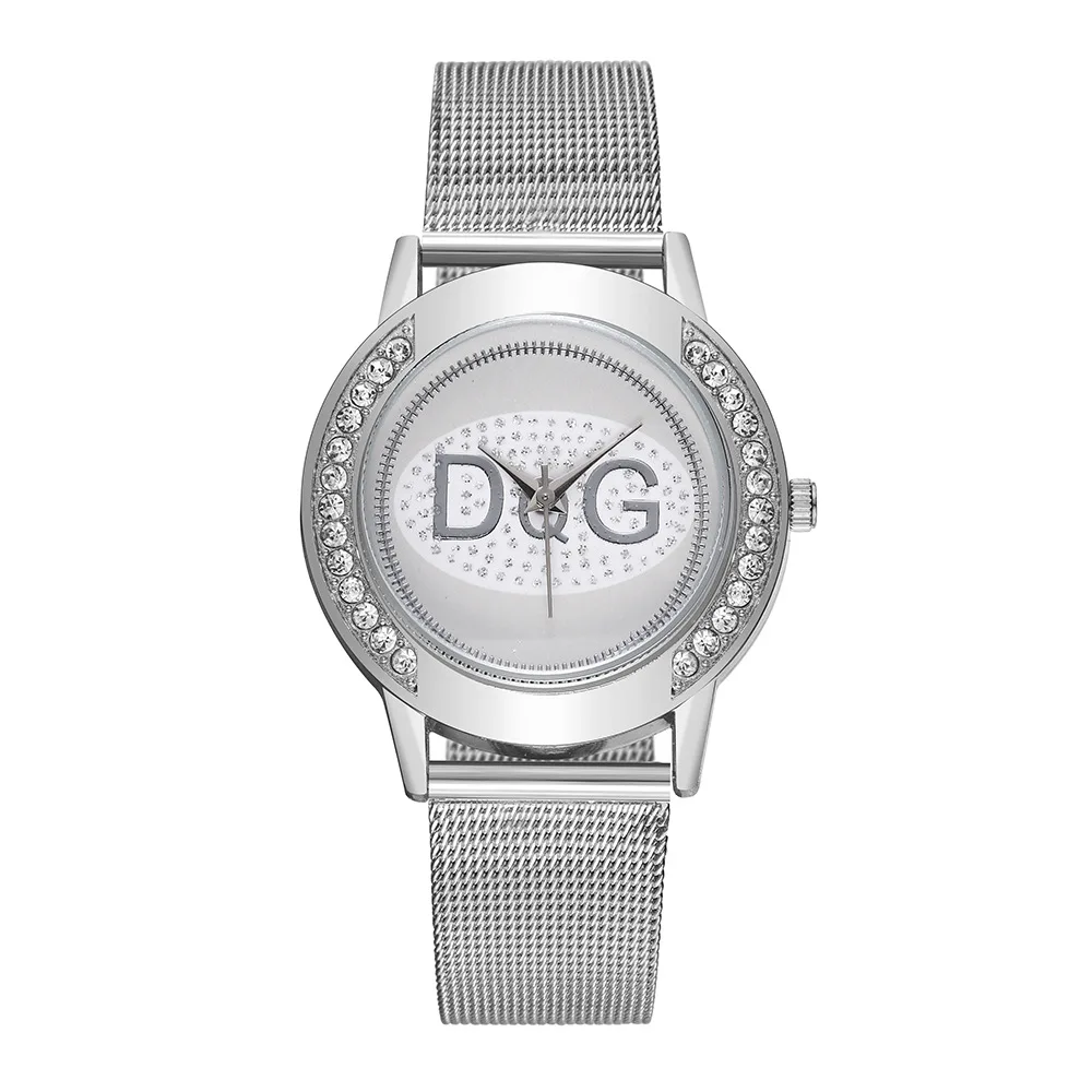 

D&G Brand 2021 Spot Diamond Mesh Strap Unisex Quartz Watch, As picture