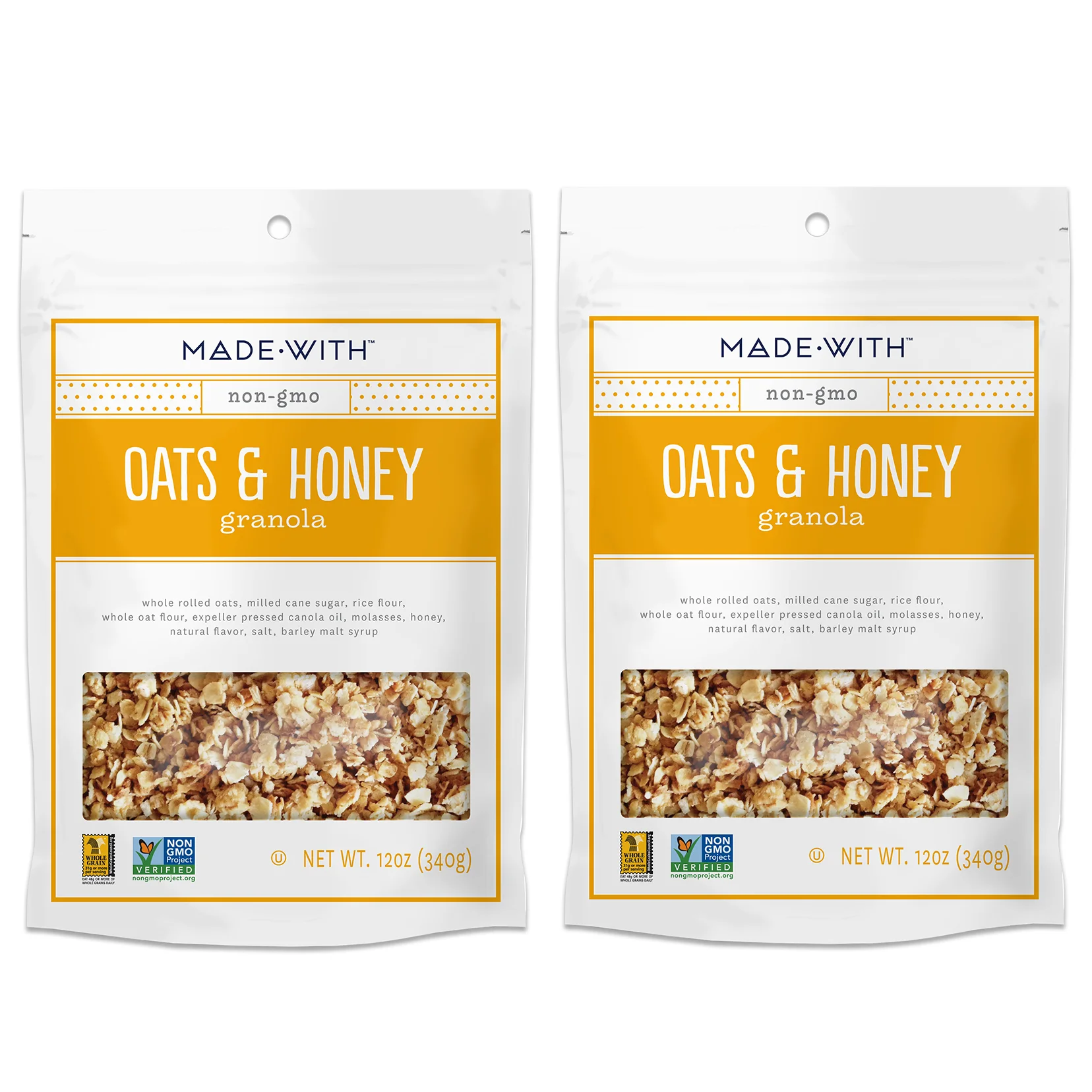 
Non GMO Good Quality Baked MADE WITH GRANOLA HONEY OAT 12.000 OZ In 340g Bag Packaging 