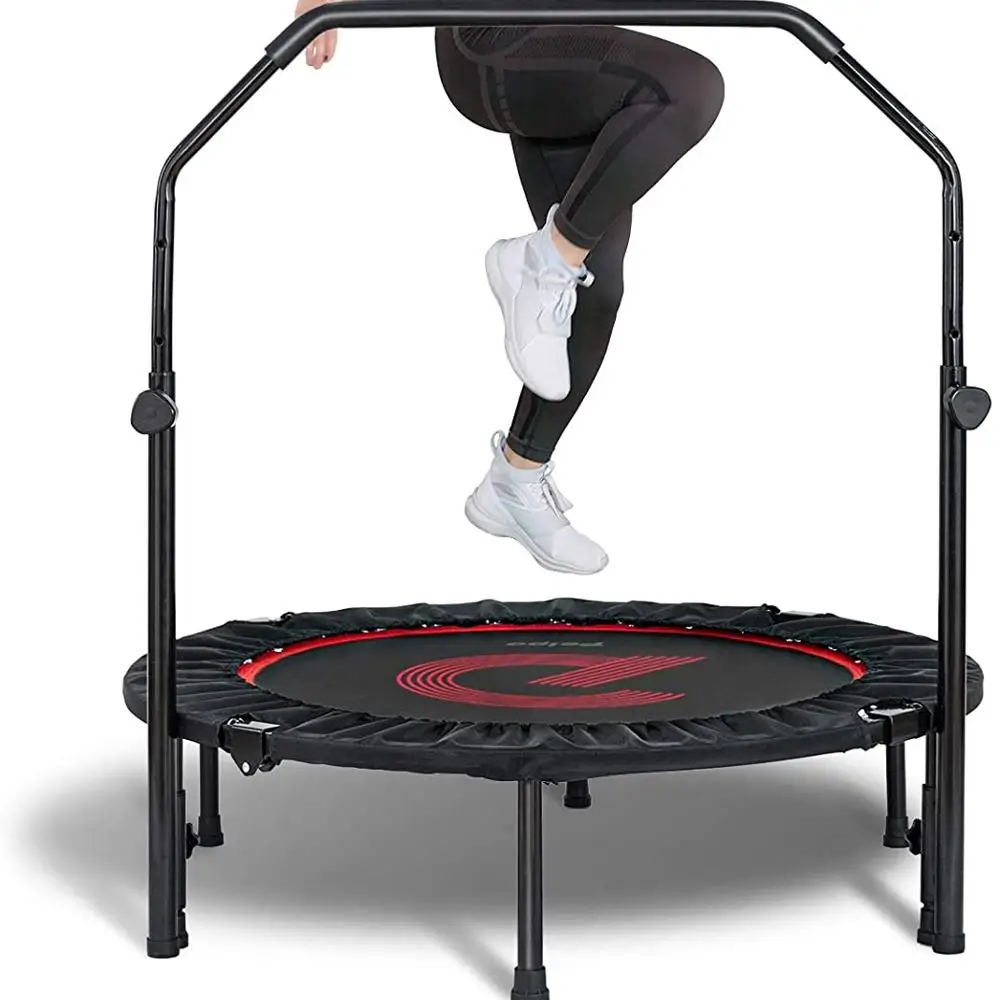 

SOUING Folding Mini Trampoline Fitness Rebounder with Adjustable Foam Handle Exercise Bounce for Adults Indoor/Outdoor Workout