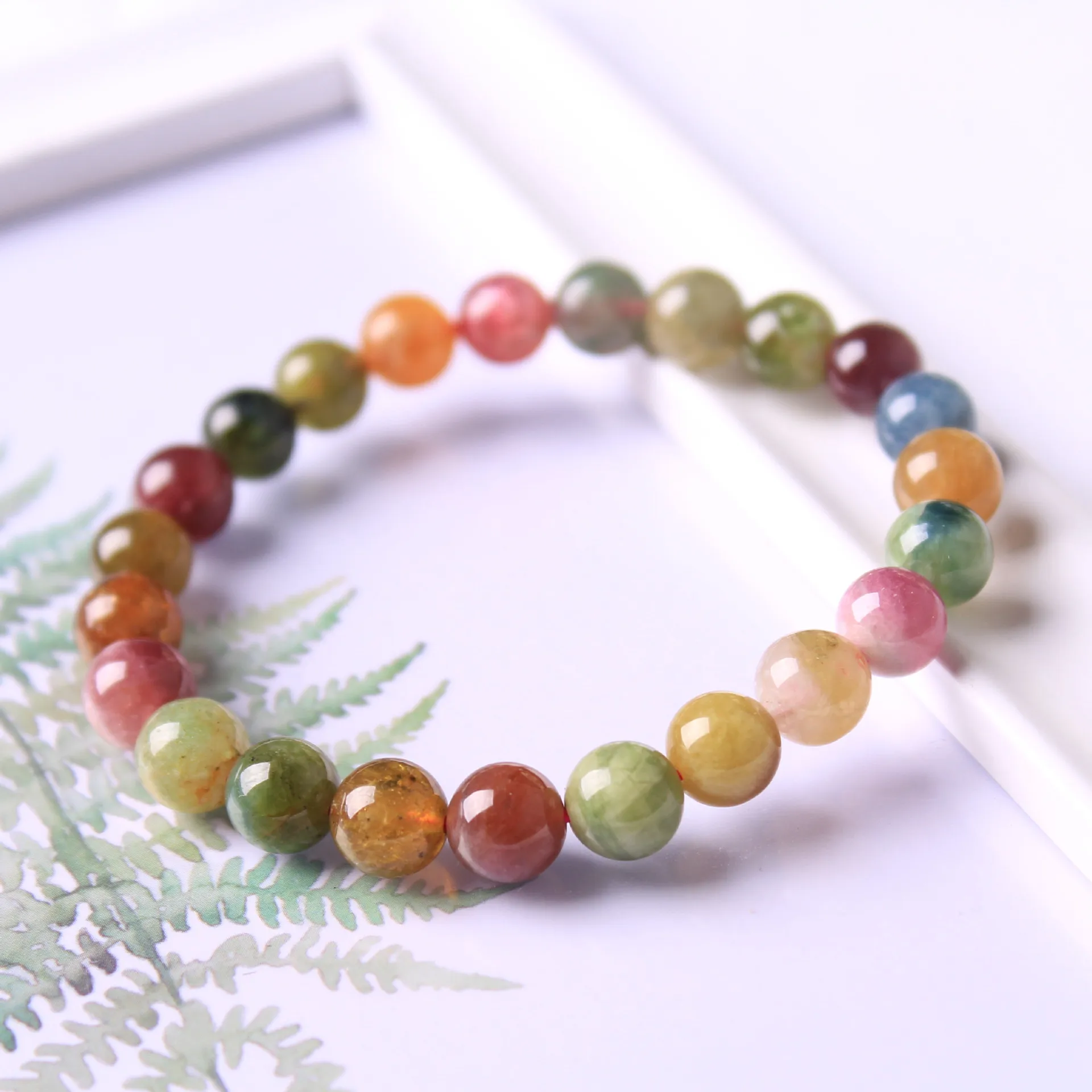 

Genuine 5A Grade Brazil Candy Color Tourmaline Bracelet Natural Gemstone Beads Bracelet