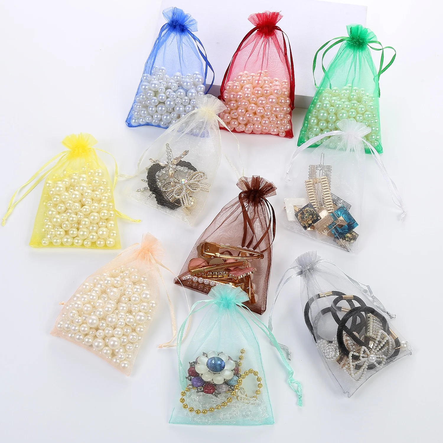 

15*20Cm Small Pouches Bags Drawstring Receive Bags Necklace Packaging Organza Bags Drawstring
