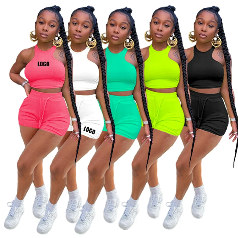 

Free Shipping Hot Sale Fashion Womens Clothing Crop Top Two Piece Shorts Set Clothes Short Sleeve 2 Piece pants Set, Color avaliable