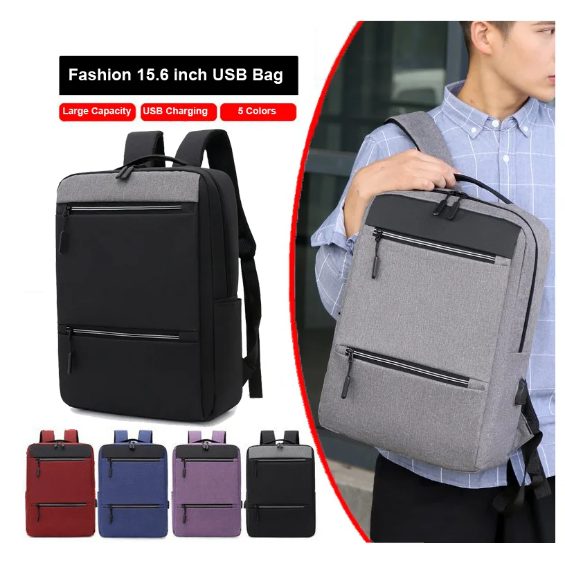 

OMASKA Custom Commute Laptop Backpack bag mochila para portatil de negocios black printing 16 inches USB computer school bags, Black,red,grey,purple,nlue