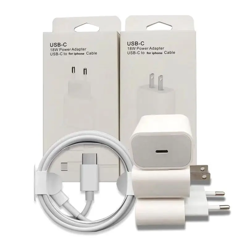 

EU plug 18W 20W type-c PD charger USB-C Power Adapter For iPhone 12 Fast charger for Apple charger, White