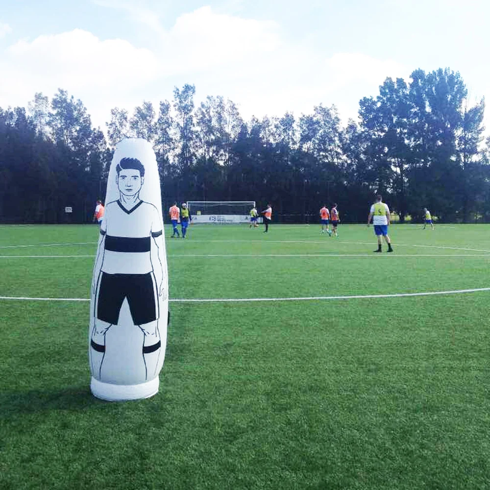 

Soccer Inflatable Dummy Goalkeeper Training Football Practice Tumbler Mannequin Shield Dummies for Free Kicks, White black