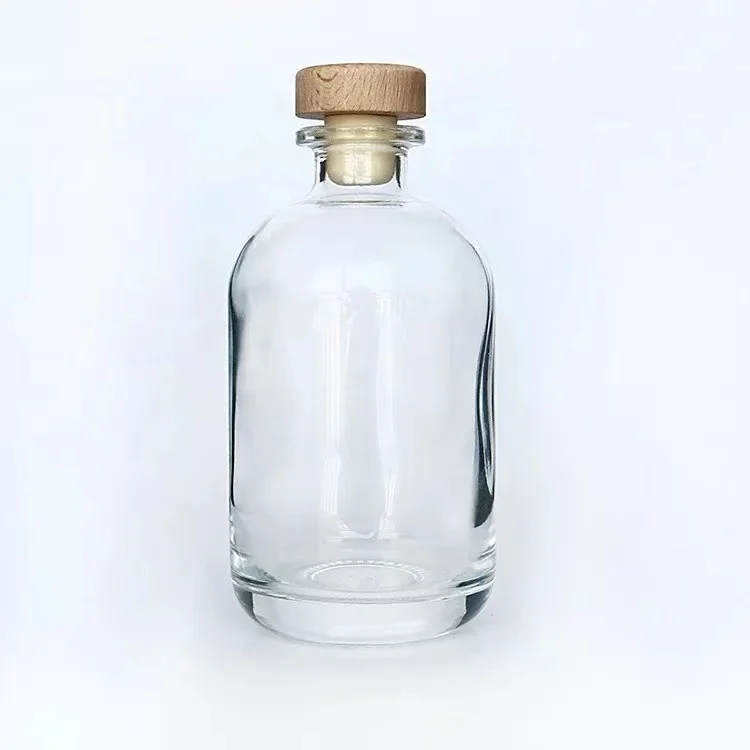 

Wholesale clear classical empty vodka tequila liquor glass bottle with cork