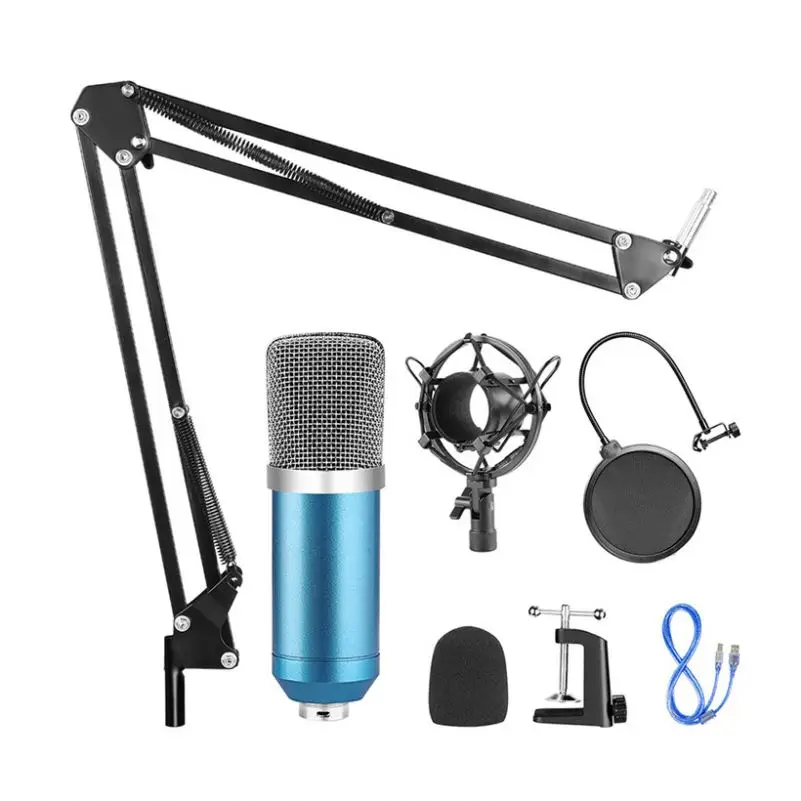 

GAM-800B USB Condenser Microphone Kit Professional Podcast Studio Microphone Play&Plug Mic for PC Karaoke YouTube Gaming, Blue color