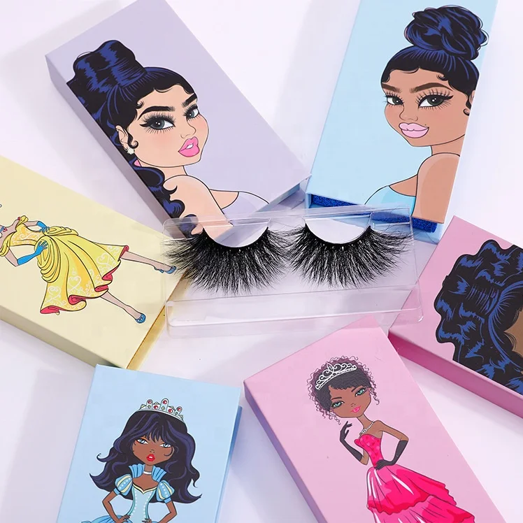 

Hot sale private label lashbeauty creations lashes black girl mink fur beauty eyelashes 25mm 3d mink eyelash packaging
