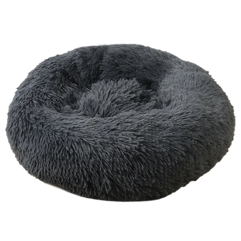 

Wholesale Amazon Cute Puppy Cheap Luxury Round Donut Durable Custom Washable Cat Bed Soft Pet Dog Bed, Grey/brown/beige/blue/pink