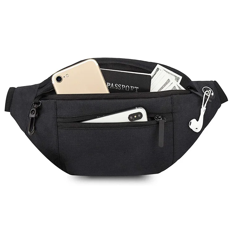 

Large Crossbody Fanny Pack with 4-Zipper Pockets Waist Pack Phone Bag, 9 colors