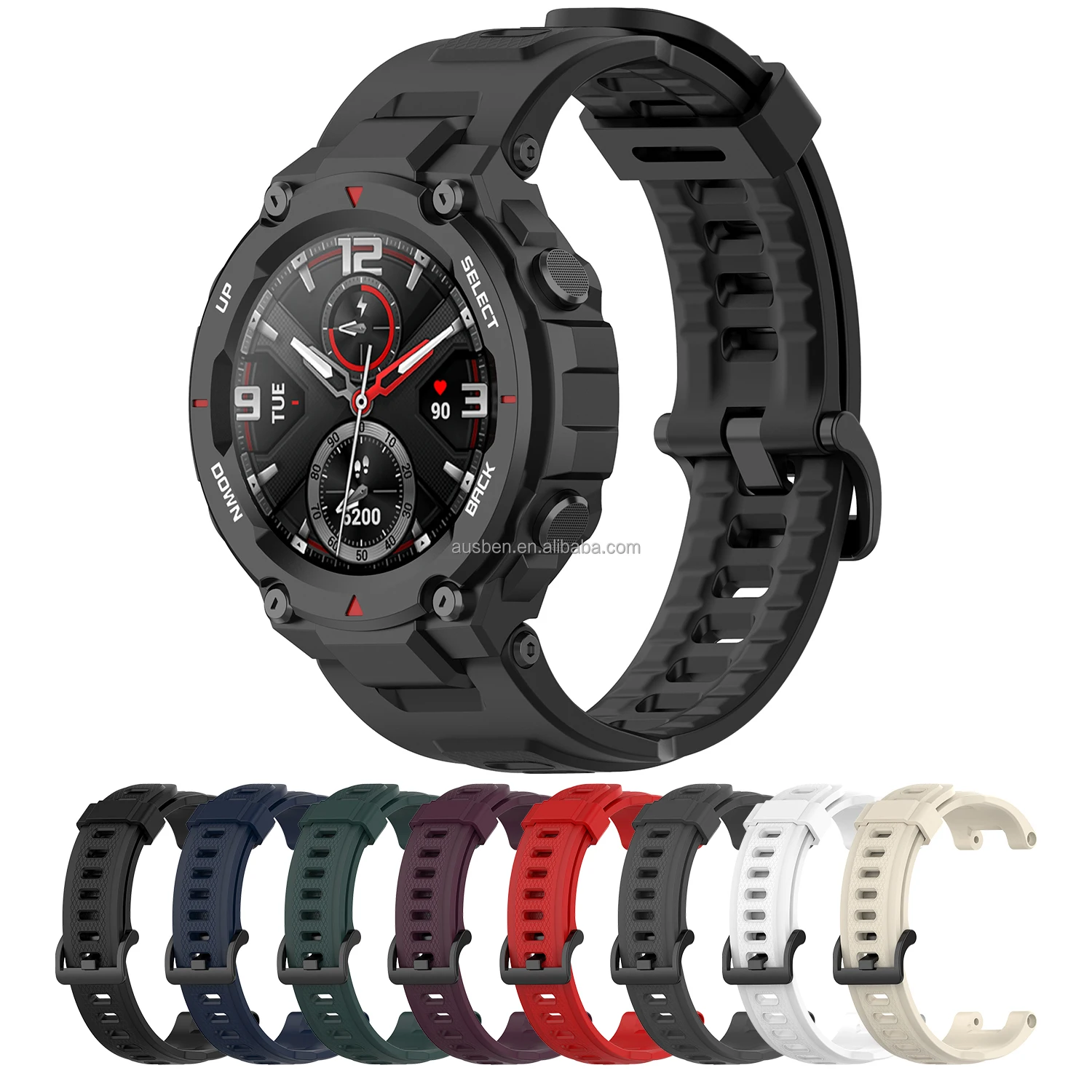 

Sport Rubber Bands for Amazfit T-Rex Silicone Strap Bracelet Replacement Wrist Belt