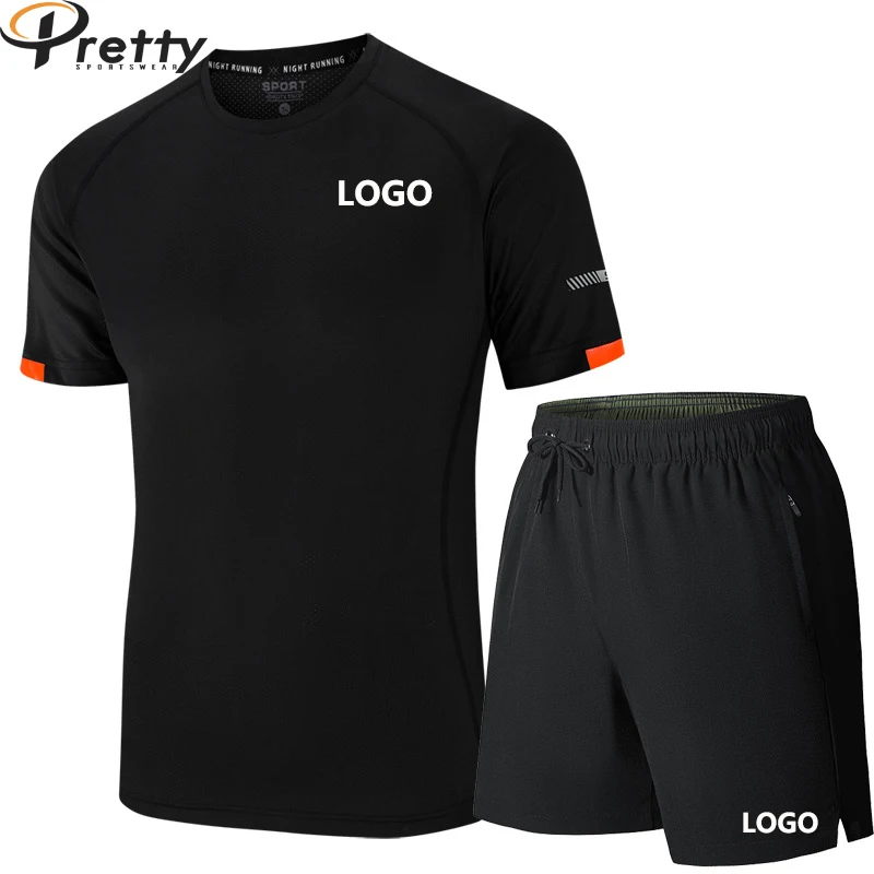 Custom Outfit Men's Sets Sportswear Top and Beach Shorts Jogger 2 Pieces Suit Quick Dry T-shirts Tracksuit Summer Men Clothes