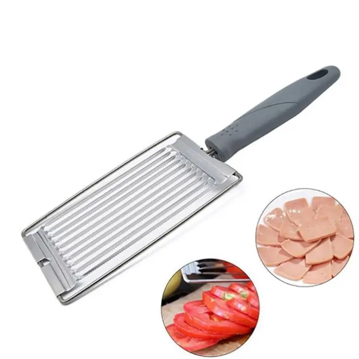 

New Arrivals 2021 Kitchen Gadgets Stainless Steel Luncheon Meat Cutter With Handle Tomato Cheese Egg Tofu Serrated Slicer Knife