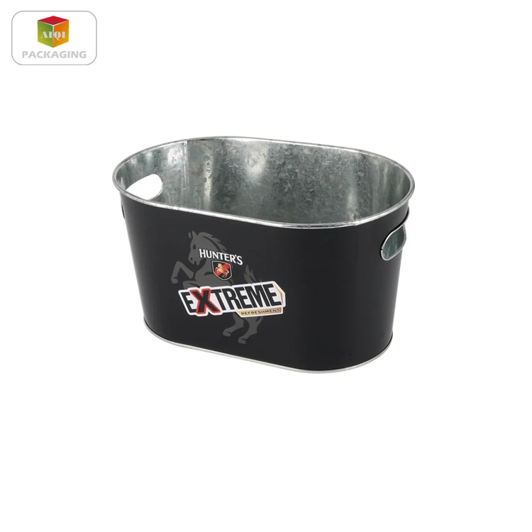 Oval Metal Tin Ice Bucket With Bottle Opener Buy Oval Tin Ice Bucket