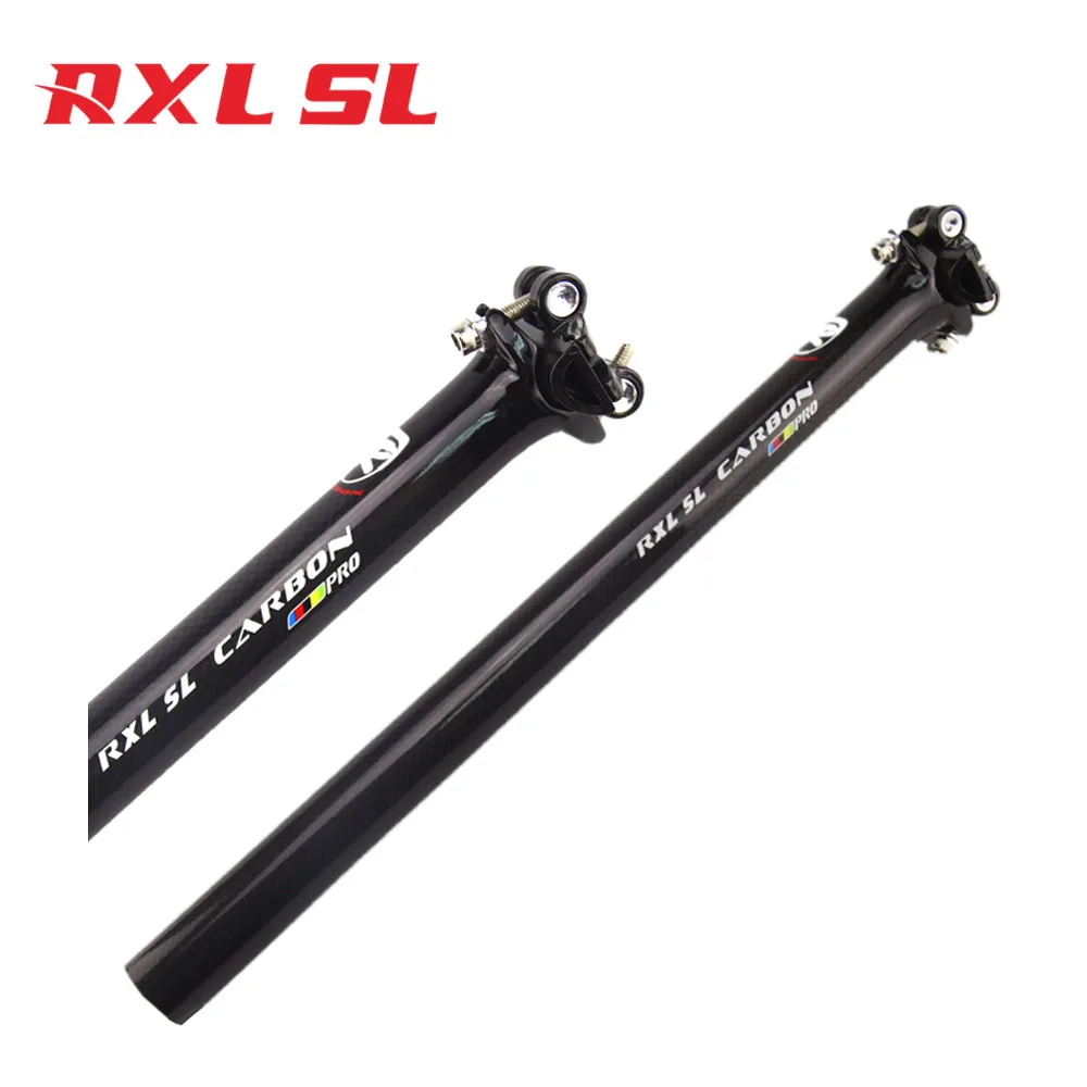 

RXL SL Carbon Light Weight Seatpost Bicycle Seat Post 27.2 Carbon Fiber Road Bicycles Mountain Bikes 350/400mm, Black/grey