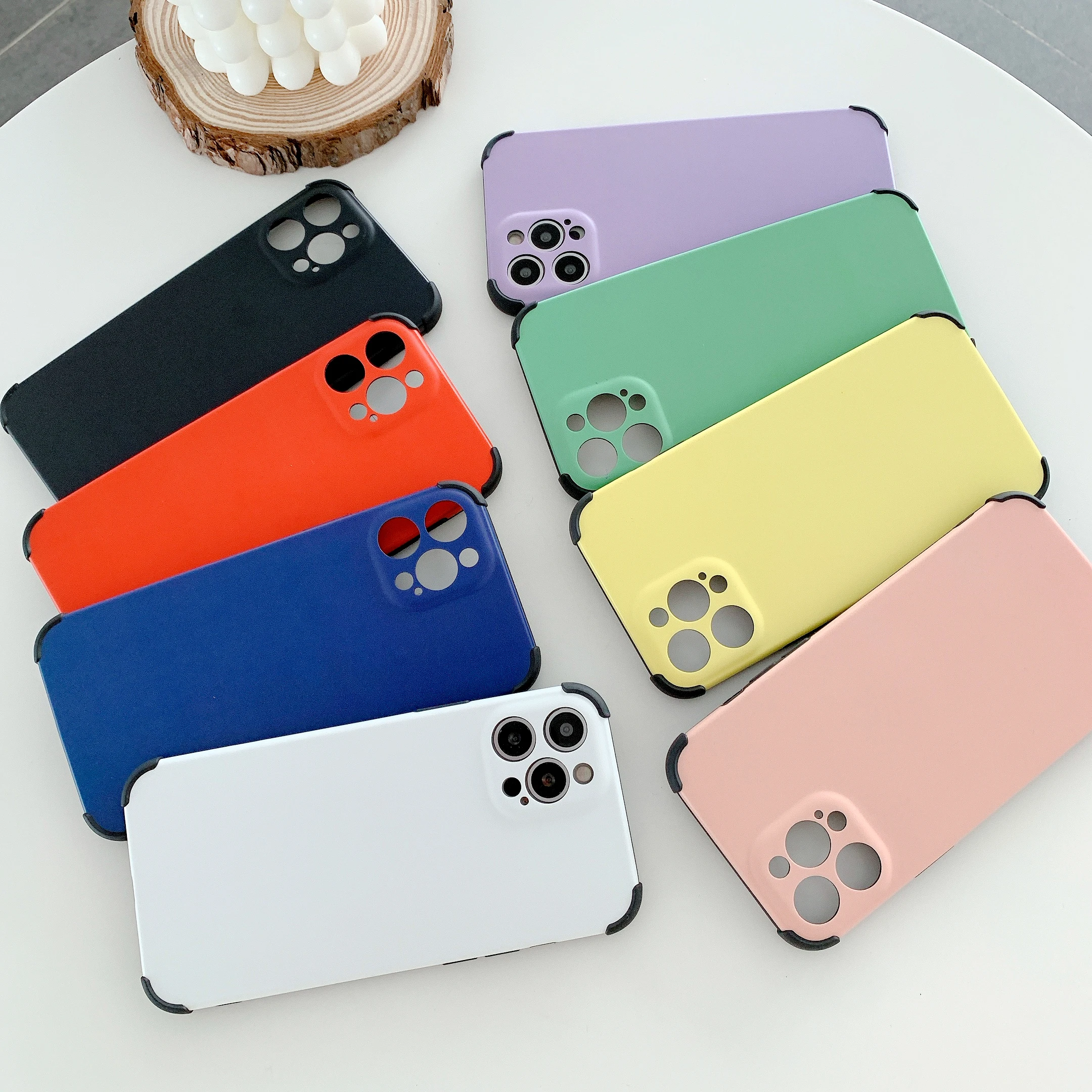 

IMD Cute Solid Color Case For iPhone 12 Pro MAX Camera Lens Protection Cover For iPhone XS MAX XR SE 2020 6 7 8 Back Shell Case, Watercolor planting colors