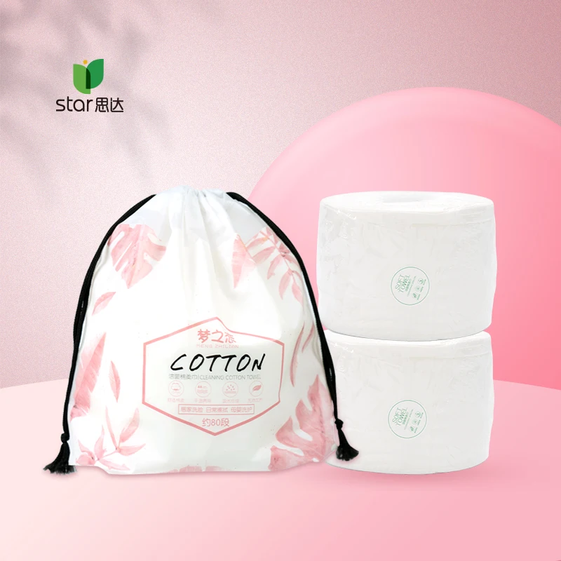 

Most popular cotton facial tissue dry wipes cleaning disposable face towel, White