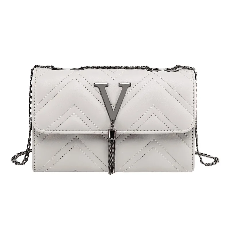 

Embroidered V-shaped tassel crossbody bag ready to ship handbags, Customizable