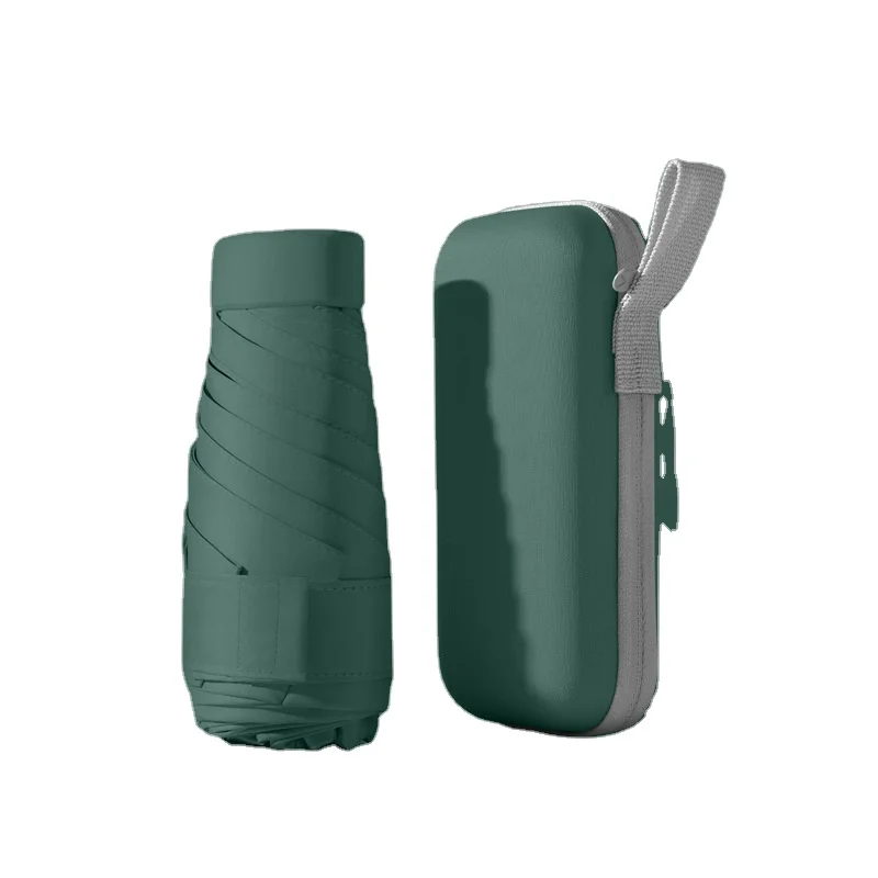 

Cheap Uv Protection Sombrillas Pocket Portable Mini with custom capsule Case 6 Folding Umbrella With Logo Print