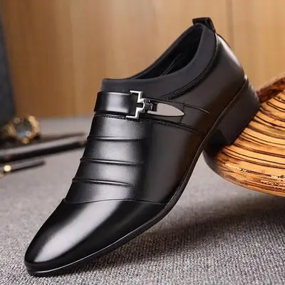 

Men's Casual Pointed Toe Formal Leather Wedding Dress Shoes plus size 38-48