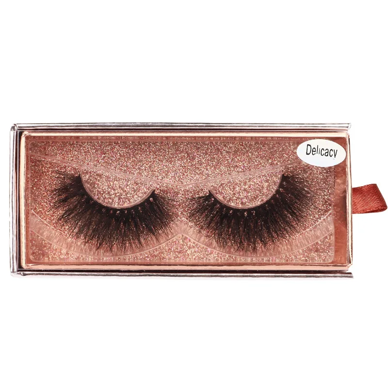

Reusable eyelashes 100% natural 3d mink eyelashes eyelashes with gift box, Black