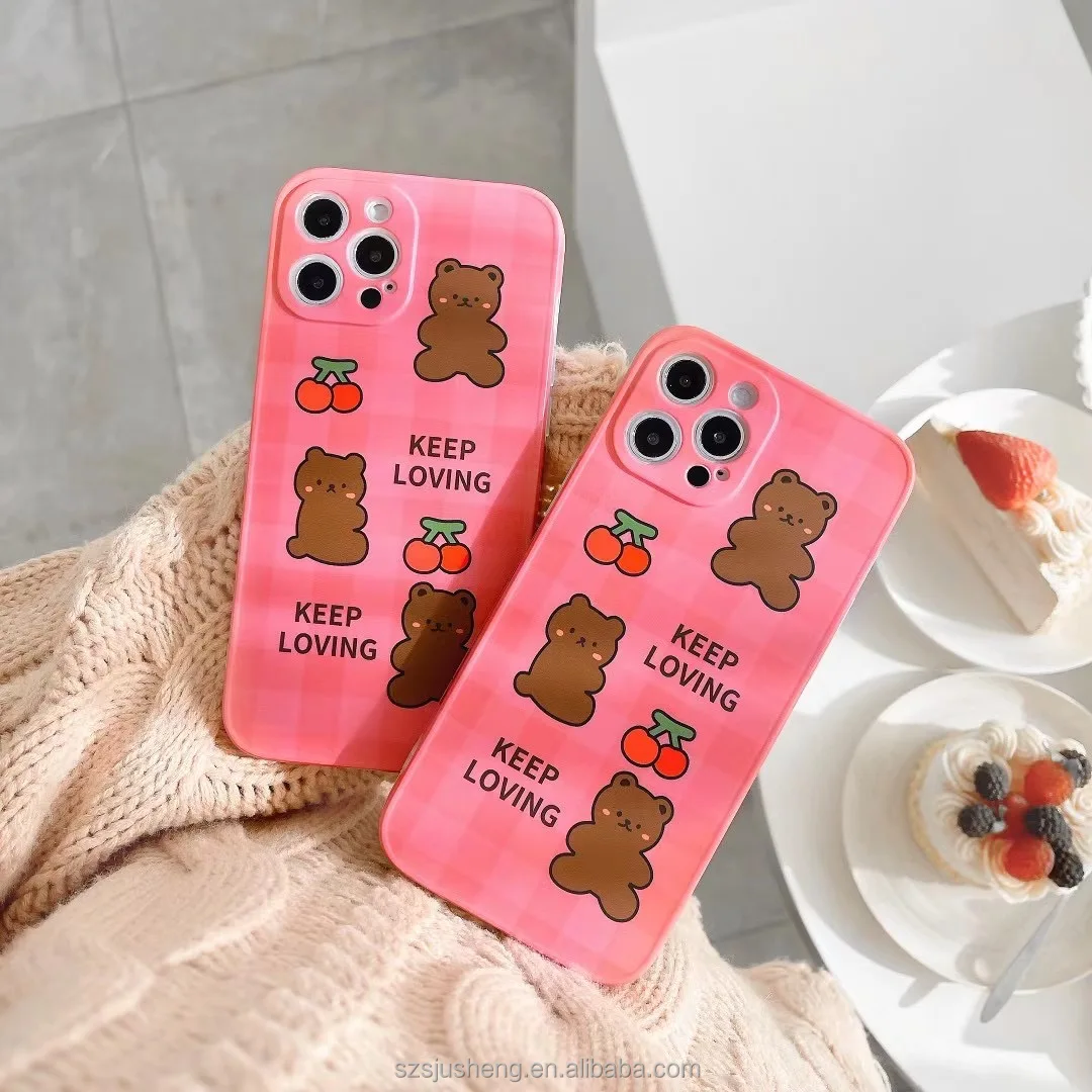 

New design side printed cartoon girl cute mobile phone case for iPhone11Promax simple and fashionable mobile phone bag for xr 8p