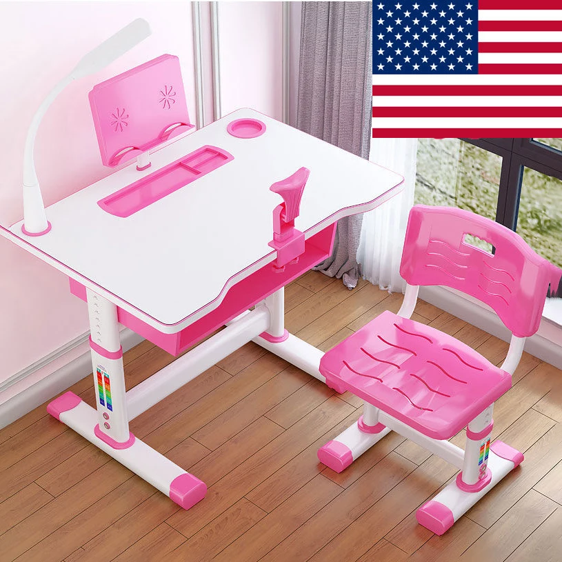 

Plastic Study Office Plastic Bedroom Multifunctional Portable Kids Folding Top Led Lamp Computer Lift Children Tables, Blue