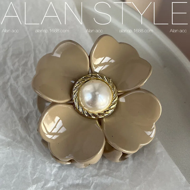 

Korean version flower pearl hairpin net red super Sensen female style temperament hairpin girl side clip back head clip children