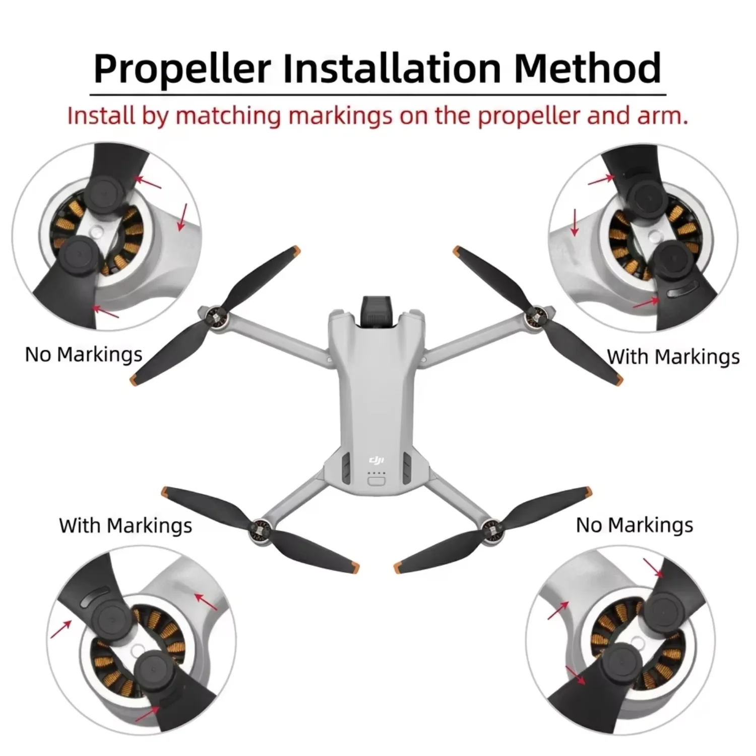 Original Quick-Release 4726FM Propellers Drone Blades Replacement Spare Parts for Mini 4K / 2 / 2 SE/ SE Propeller Set
