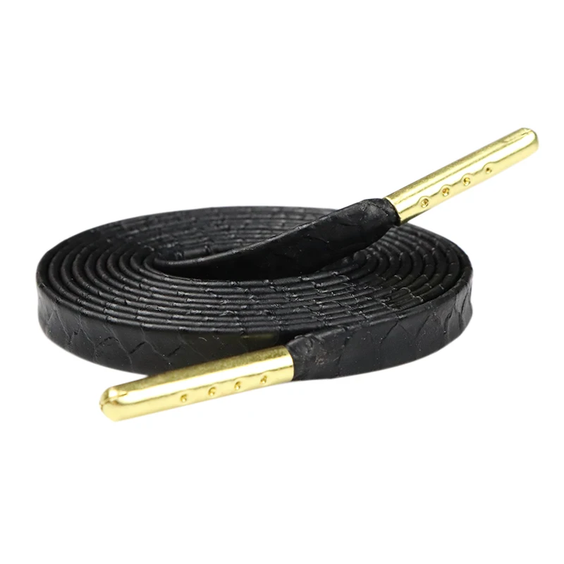 

WEIOU custom fashion high quality flat waxed shoe laces 7mm wide 0.5-2m length for leather flat shoelaces