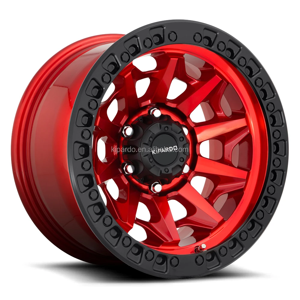 High Performance Black And Red 16 Inch 5*114.3 6*139.7 Off Road Racing ...