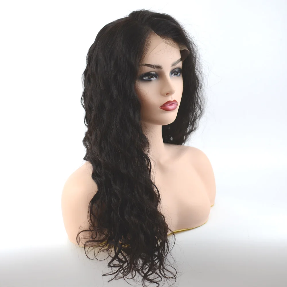 

Unprocessed 150% density raw indian virgin human hair full lace wig