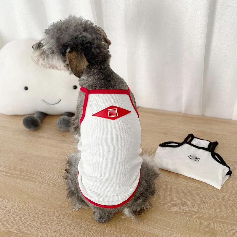 

New popular summer pure cotton luxury puppy clothes French bulldog pet sling vest