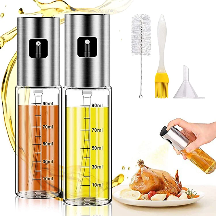 

Ready shipping 2pack with brushes funnel oil mist sprayer olive oil sprayer oil sprayer for BBQ Salad