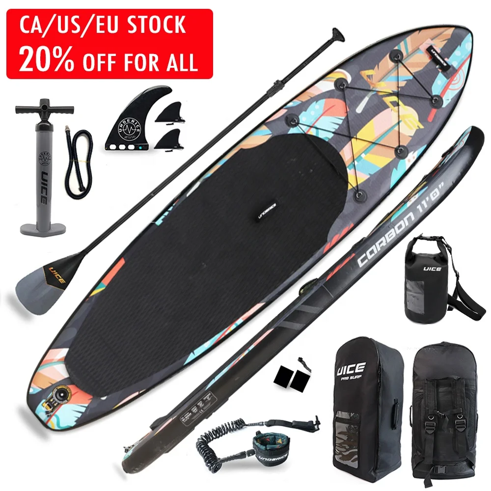 

UICE 2022 Wholesale Paddle Board Inflatable Stand-up Surfboard Inflatable SUP Board for Adult Surfing, Black carbon