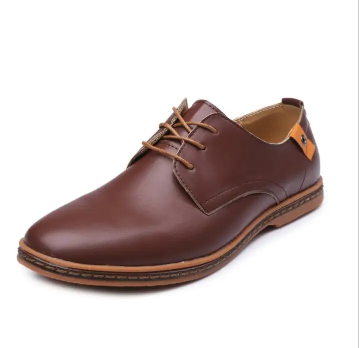 

Factory Sale Simple Men's Dress Shoes Solid Color Round Toe Flat Cross Strap Non-Slip Men's Leather Shoes
