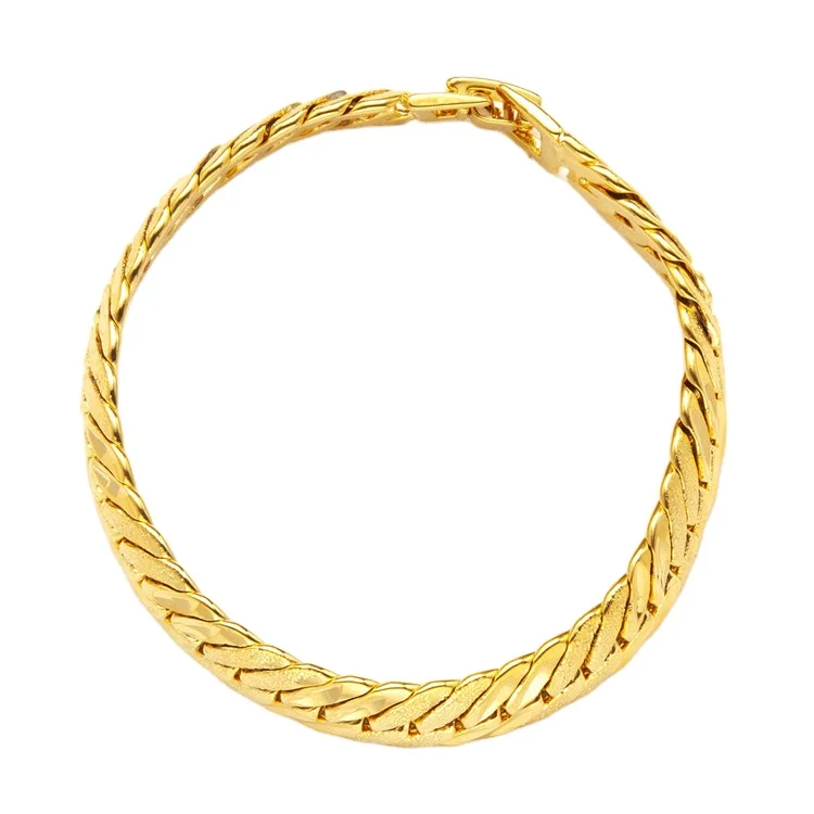 

Frosted Personality GoldPlated Thick Gold Bracelet Men'S CopperPlated Vietnamese Sand Gold Trendy Jewelry Lover Gift