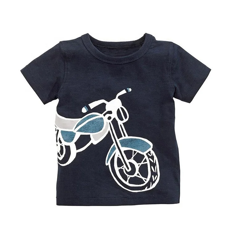 

New Fashion Boy Children's Summer Clothing Cartoon Print Children's Round Neck Short-Sleeved Cotton T-shirt, 5 colors
