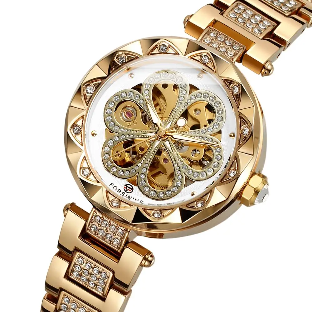 Rose Gold China Manufacturer OEM Ladies Forsining Luxury Gifts Women Watches Mechanical Automatic Waterproof Wrist Watch OEM