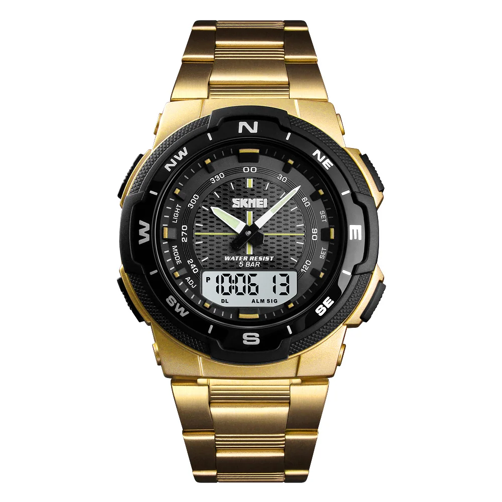 

Skmei 1370 Mens Watches In Wristwatches Golden Digital Watch