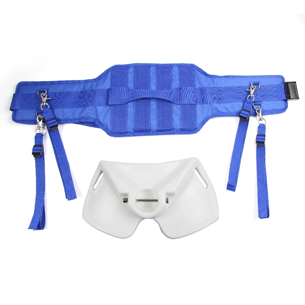 

Fishing Fighting Belt Back Support Adjustable Professional Fishermen Padded Rod Holder Gimbal Belt, White + blue
